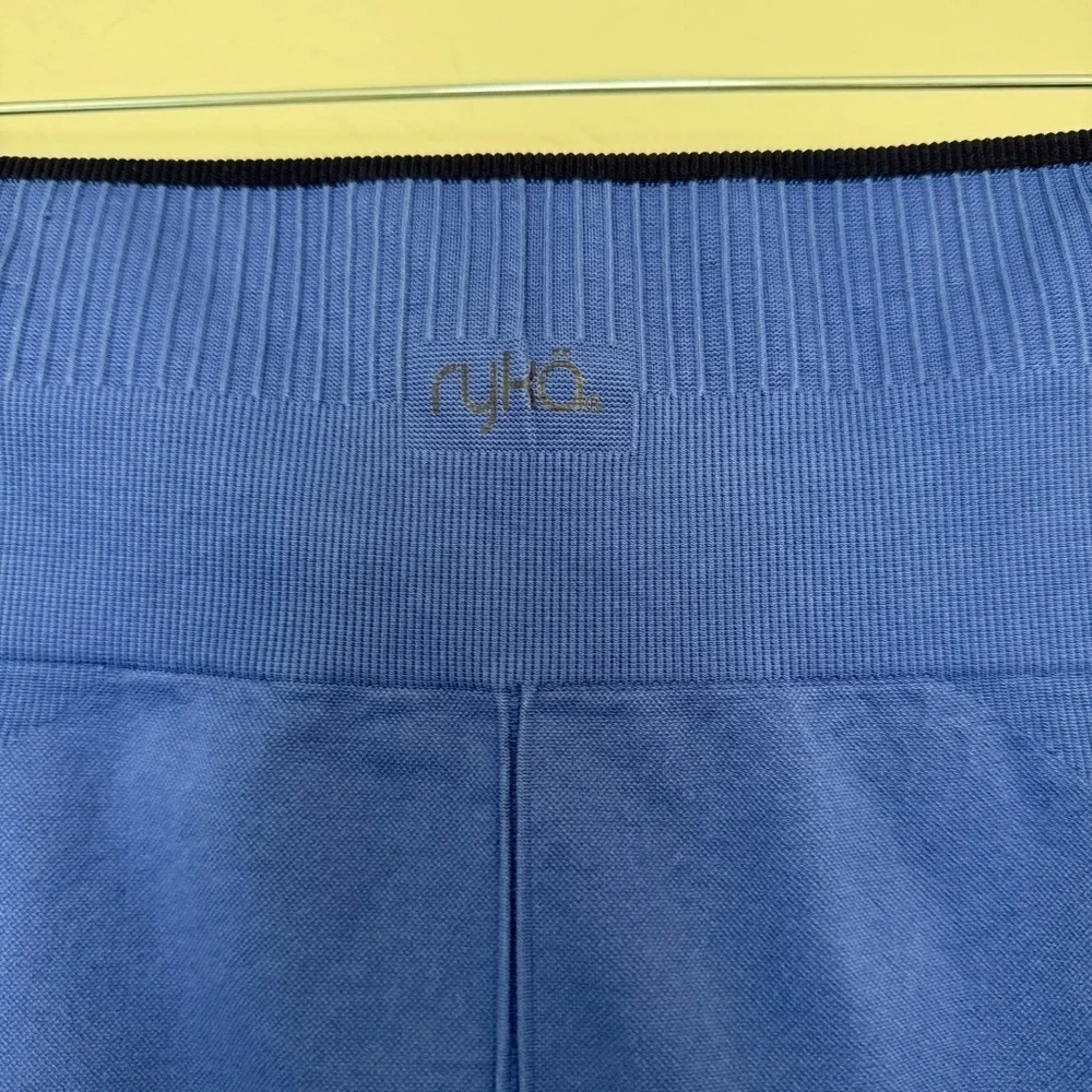 Ryka Women’s Athletic Bike Shorts Stretch Workout Yoga Gym Pants Blue Activewear